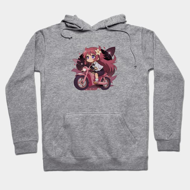 NIght Rider Chibi Girl Hoodie by deanisadea21